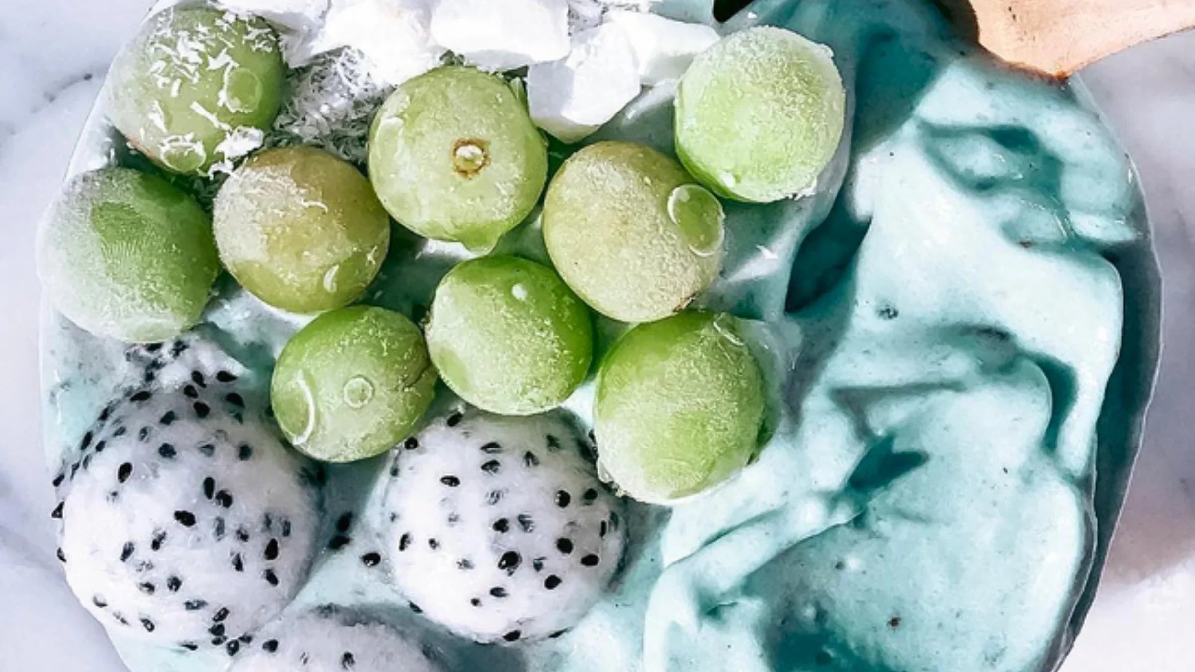 Aqua Green Grape Smoothie Bowl