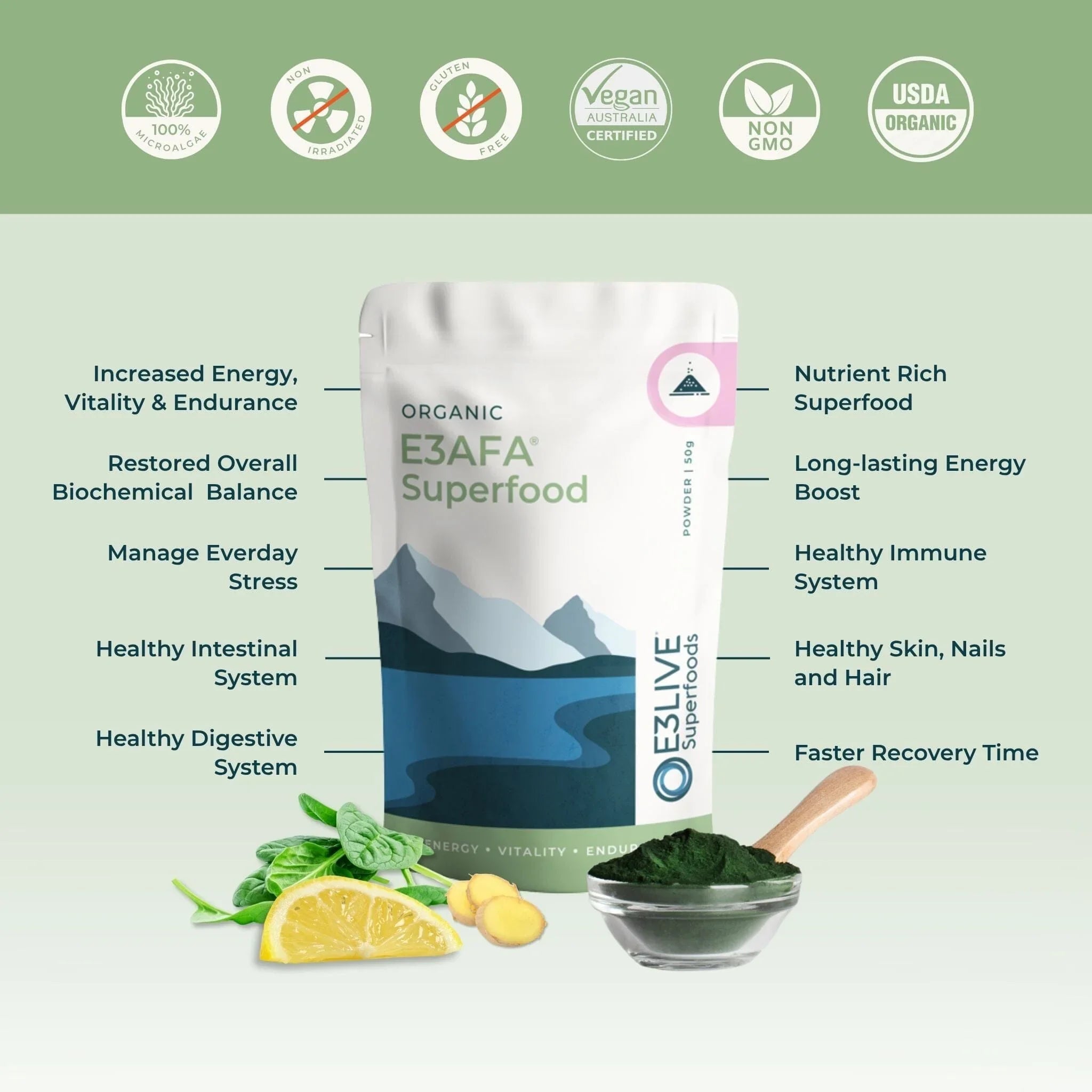 E3Live Superfoods E3AFA® Powder Powder Product E3Live Australia