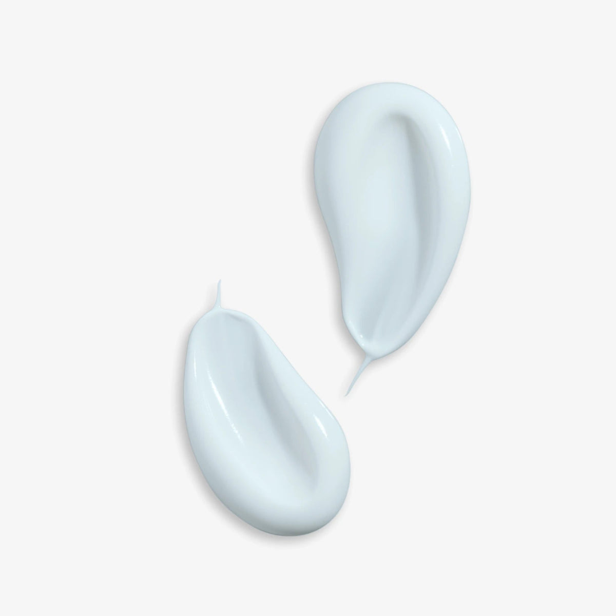 E3Light Creme light blue teardrop-shaped sampled on a white background