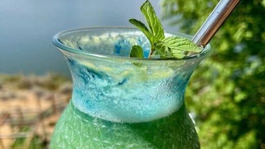 Blue-Green Mocktail Summer Cooler