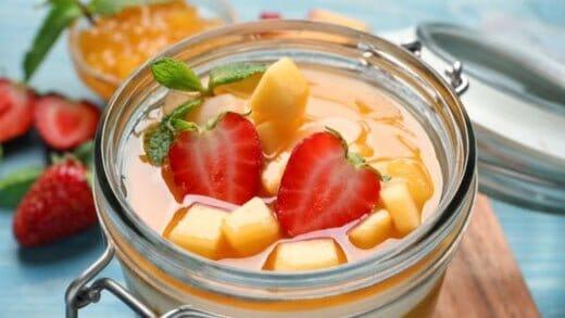 Mango Strawberry Pudding