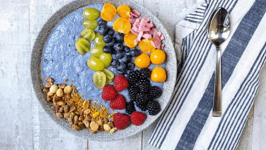 Vanilla Blueberry Chia Protein Pudding