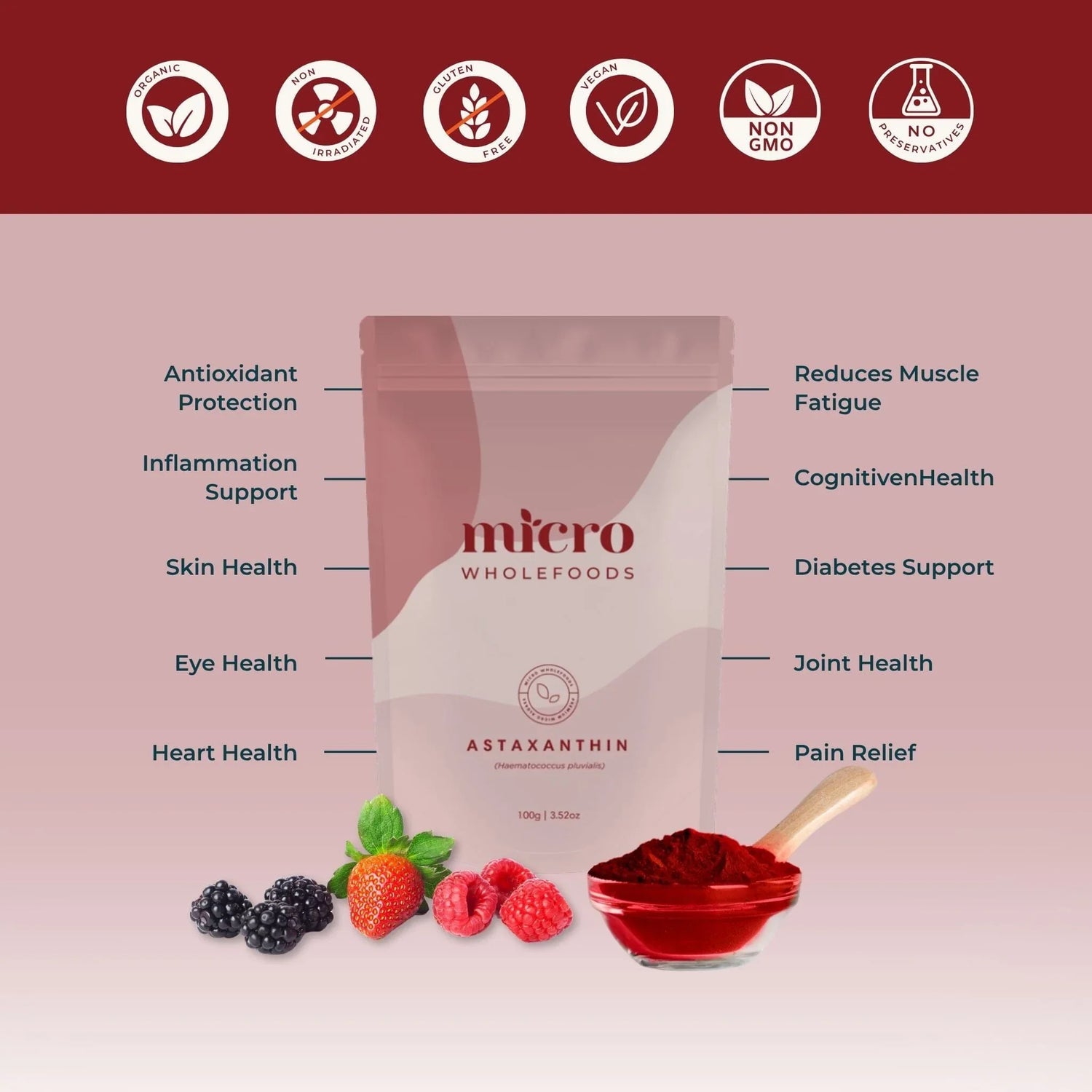 Astaxanthin Powder Powder Product Micro Wholefoods 