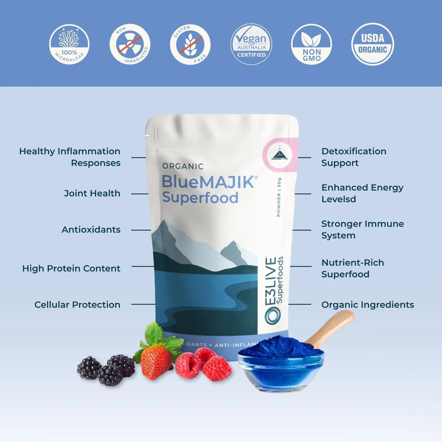 E3Live Superfoods BlueMAJIK® Powder Powder Product E3Live Australia 