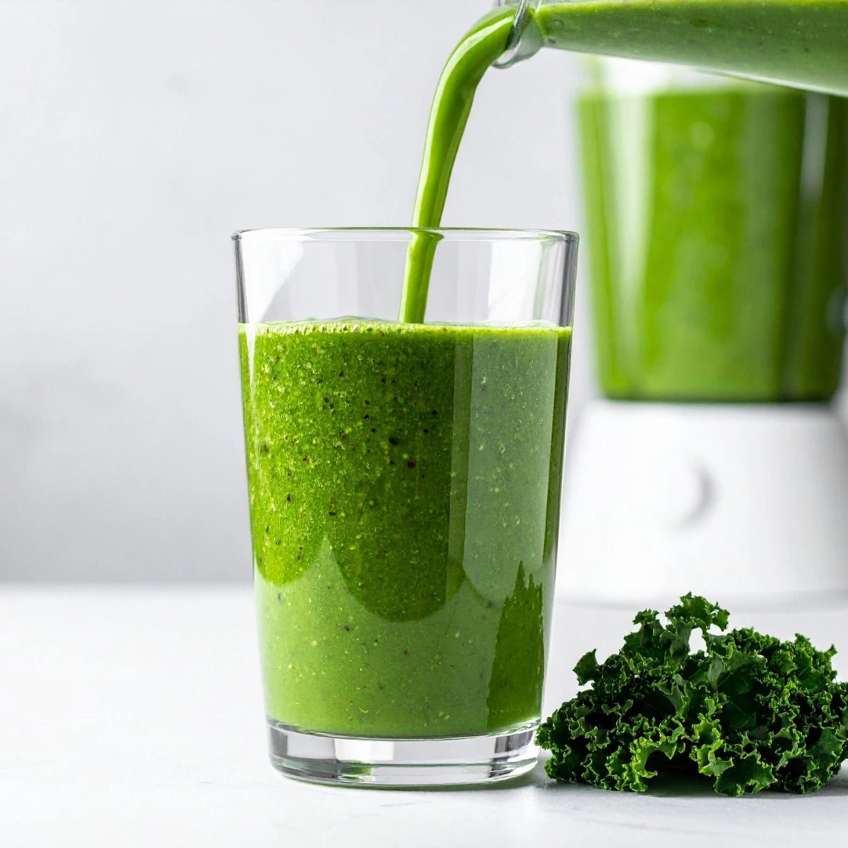 Pouring BrainON smothie into a glass