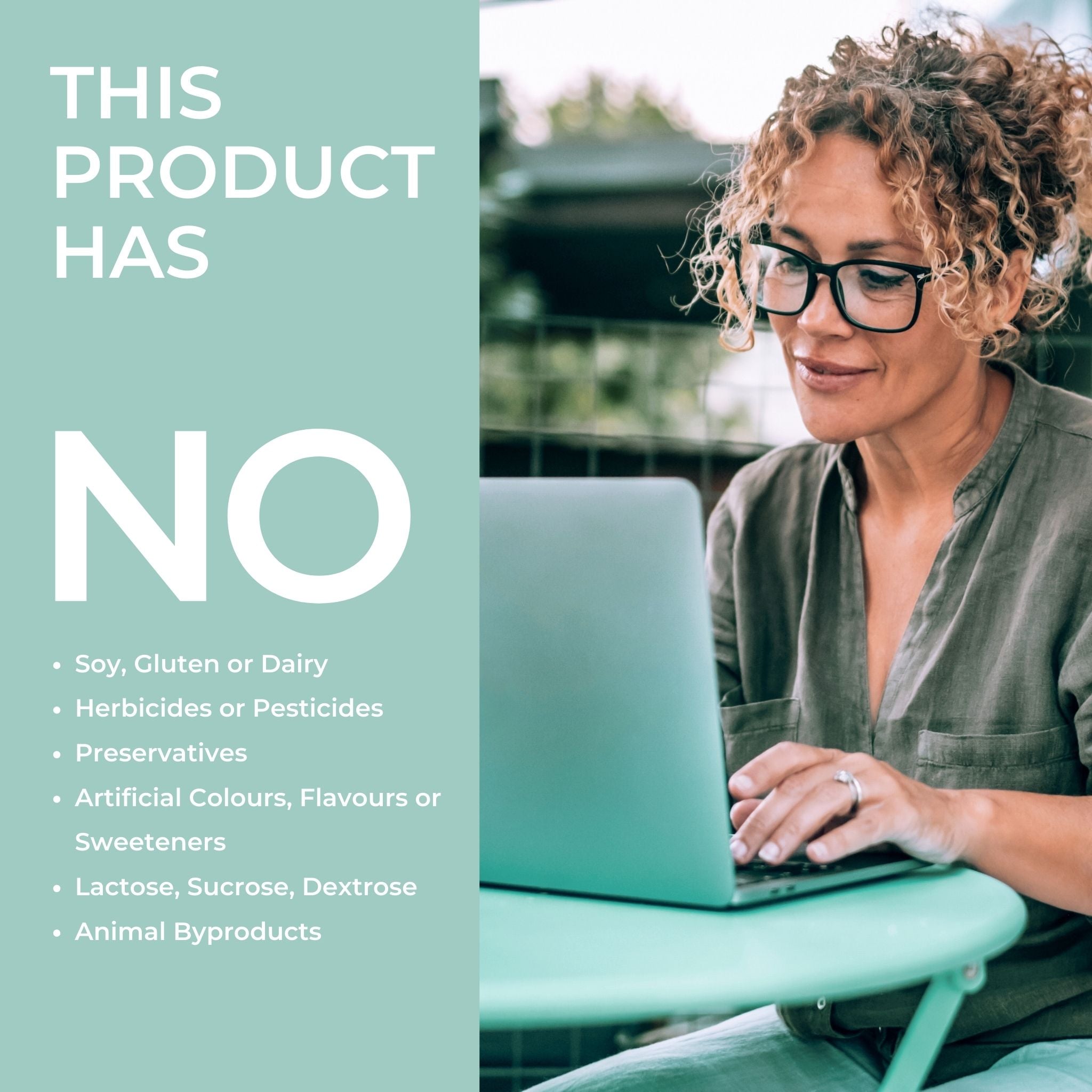 A promotional image for a BrainON Superfood health product with the text &