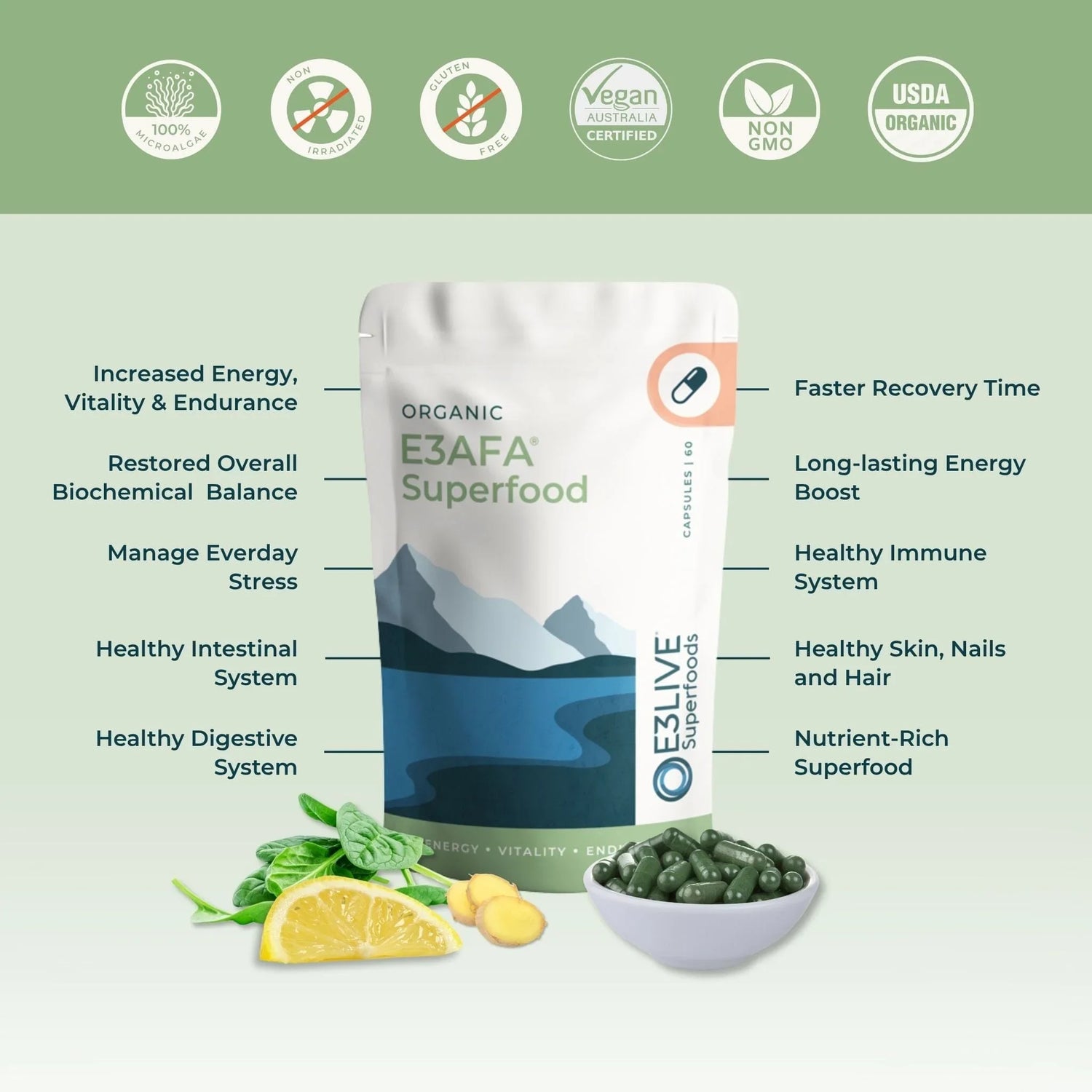 E3Live Superfoods E3AFA® 500mg Capsule Product E3Live Australia 