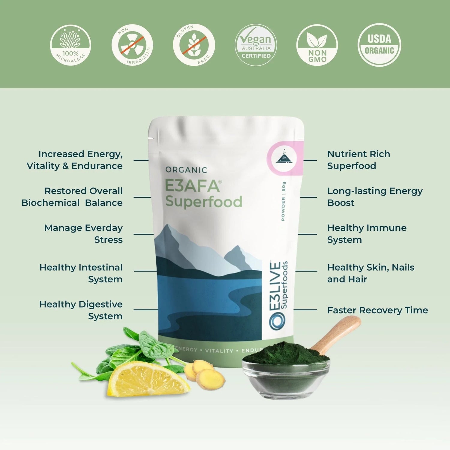 E3Live Superfoods E3AFA® Powder Powder Product E3Live Australia 