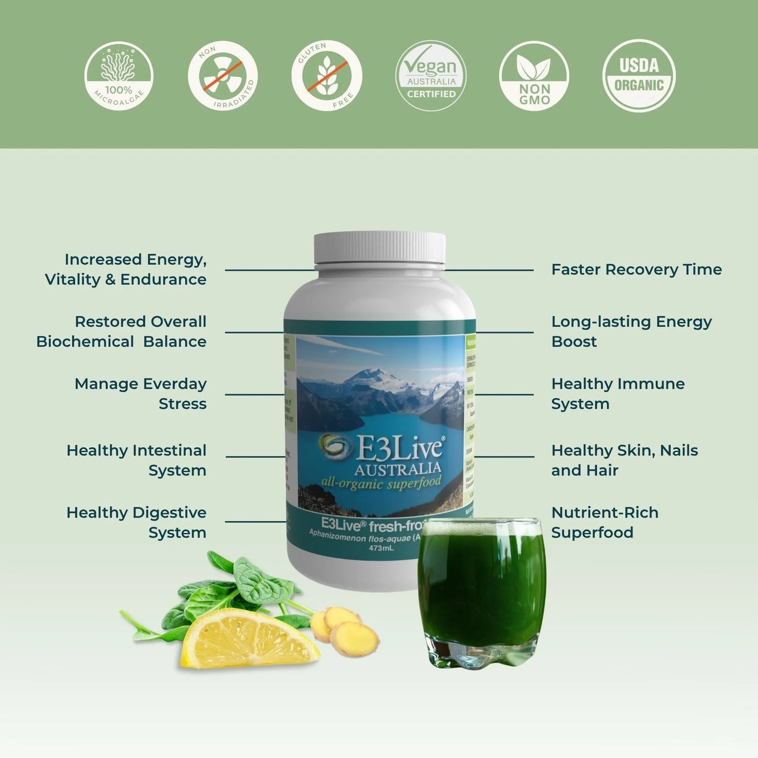 E3Live® Superfoods (Original) Liquid 473mL Frozen Liquid Product E3Live Australia 