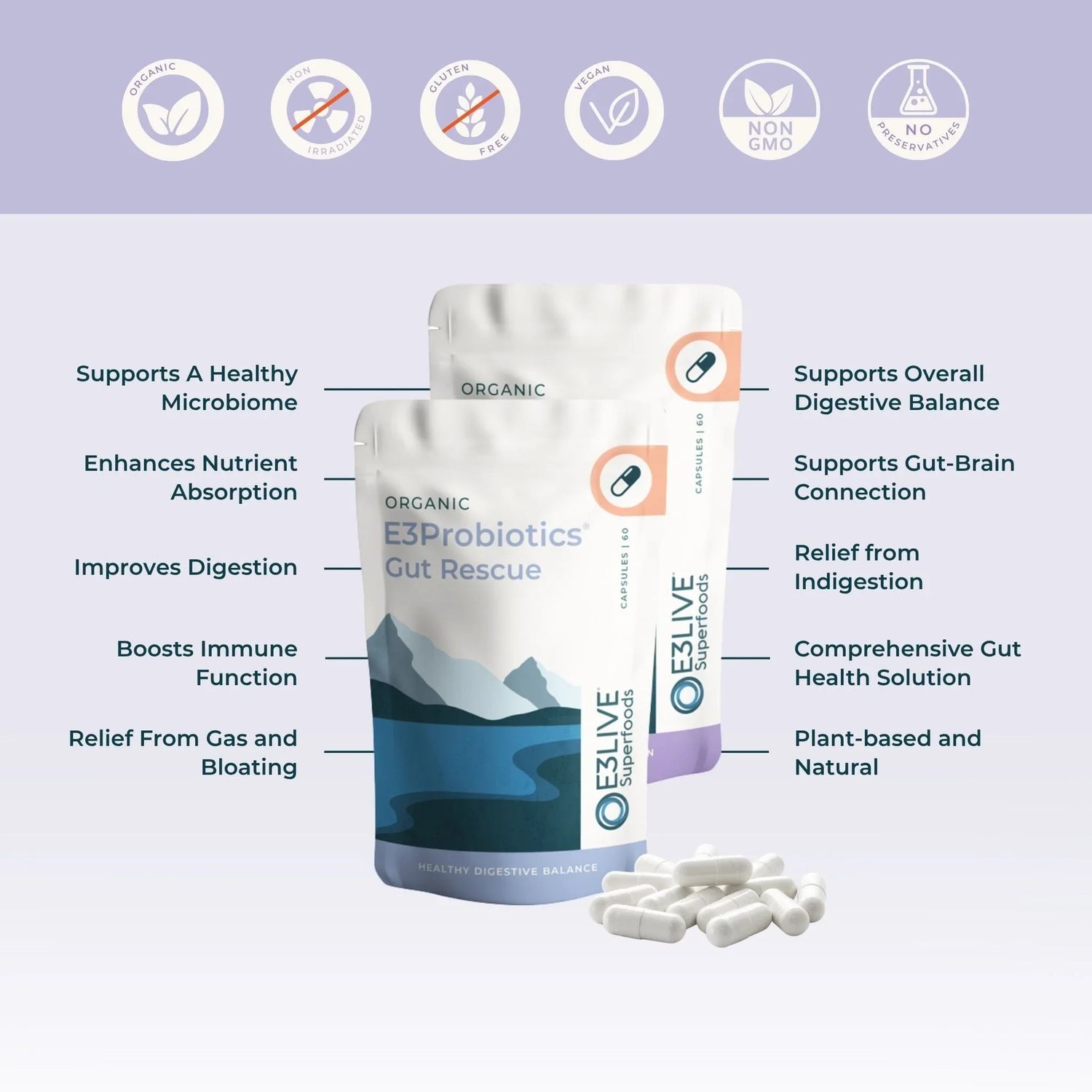 Ultimate Gut Health Pack Capsules Capsule Product E3Live Australia 